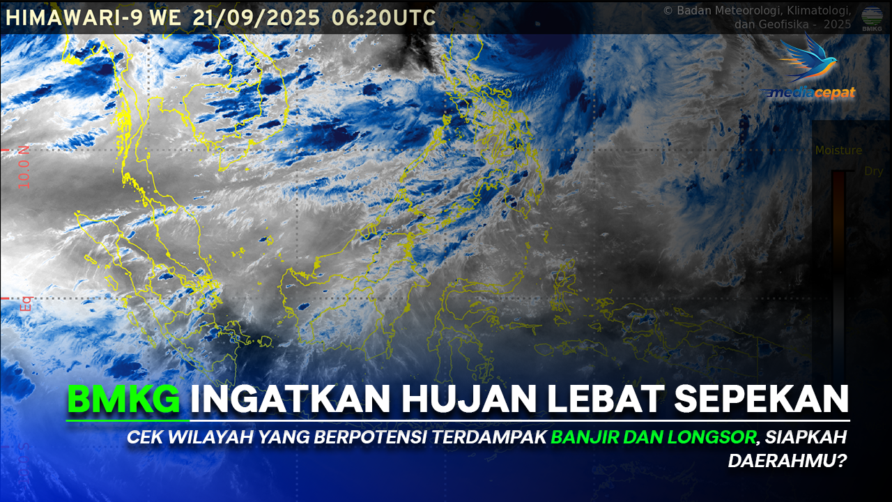BMKG Peringatkan Hujan Lebat Sepekan, Ini Daerah Terdampak